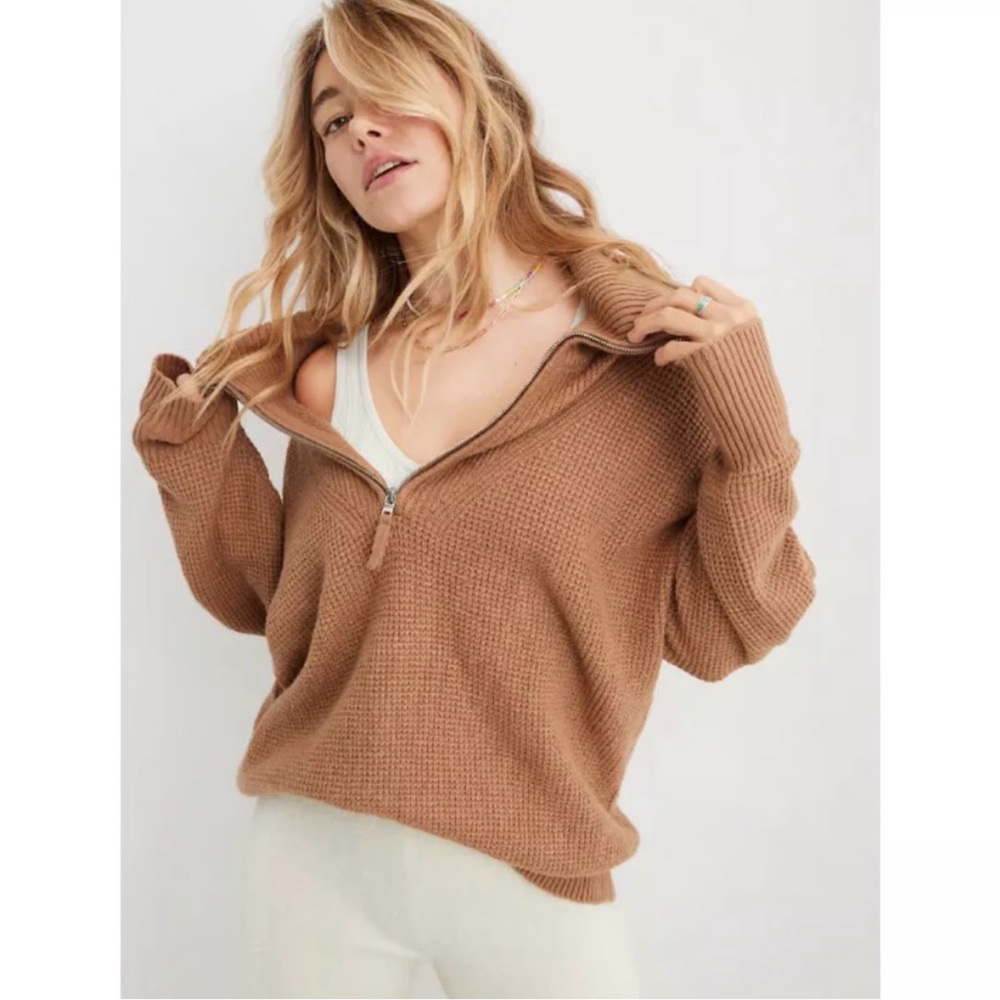 Aerie | CozyUp Waffle Quarter Zip